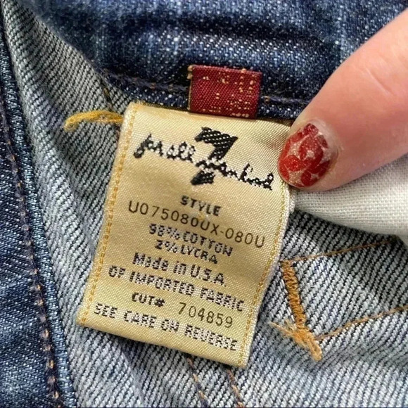7 For All Mankind Raw Cuffs Blue Jeans Sz 29 - Picture 10 of 15